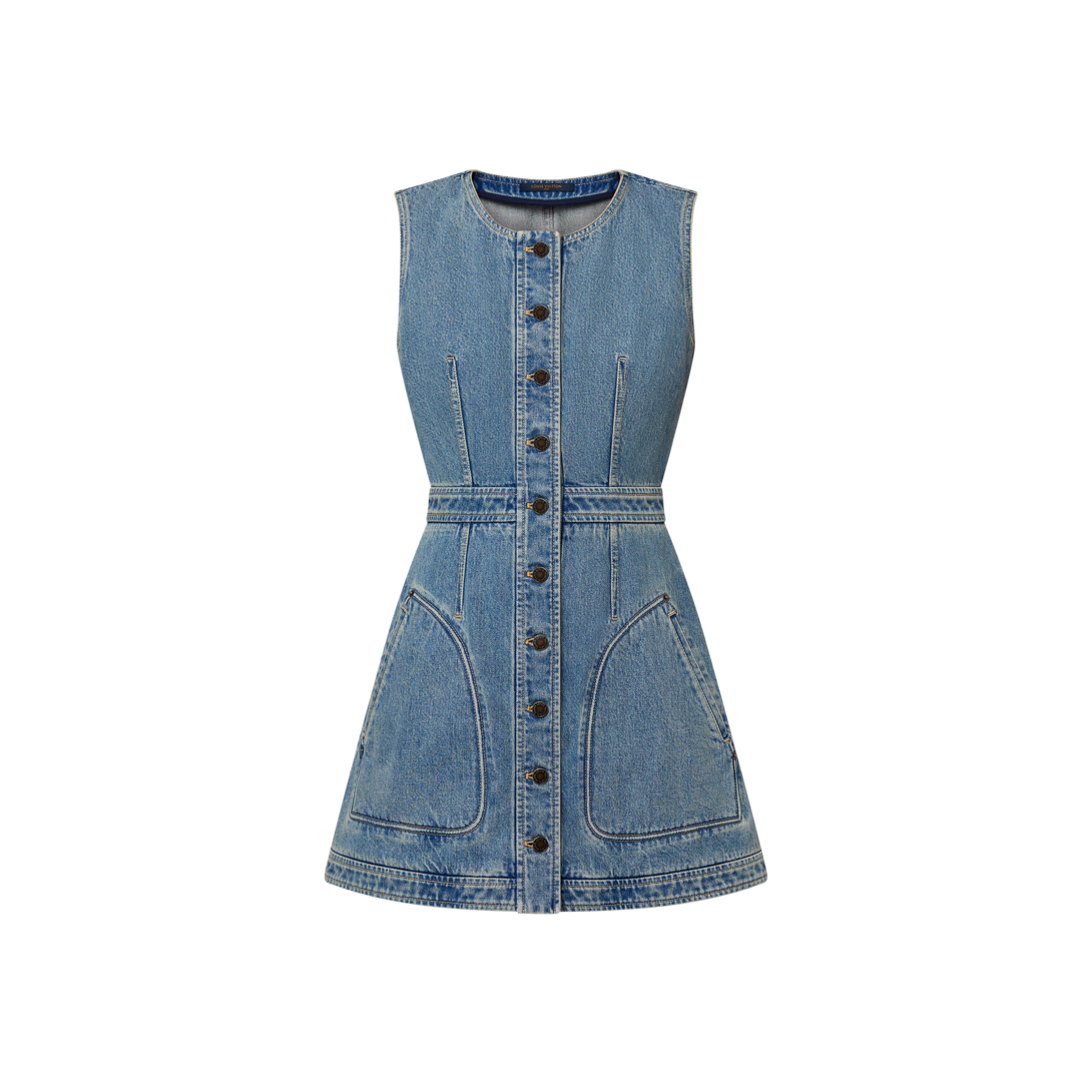 ワンピース RONRON BACK HEART POCKET DENIM DRESS LIGHT BLUE RR24BOP3560L BACK HEART POCKET DENIM DRESS LIGHT BLUE - RONRON 론론